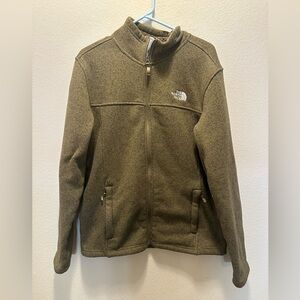 Men’s North Face Full Zip Jacket Sherpa Lined Olive Green/Brown